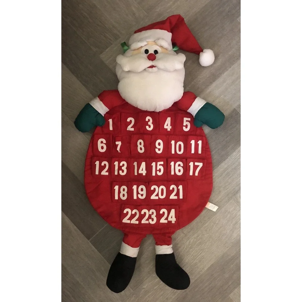 Vtg TL Toys Countdown to Christmas Santa Claus Advent Calendar Fabric TL Toys 94